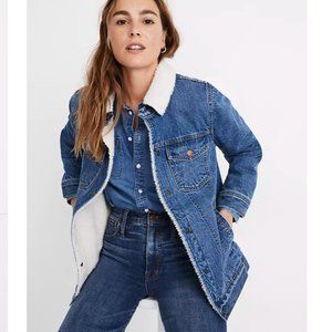 Madewell Oversized Sherpa-Lined Jean Jacket XS